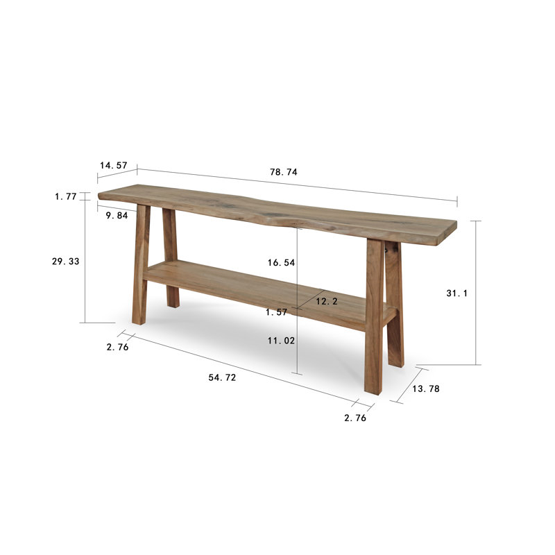 30.7'' W Solid Wood Console Table, Brown