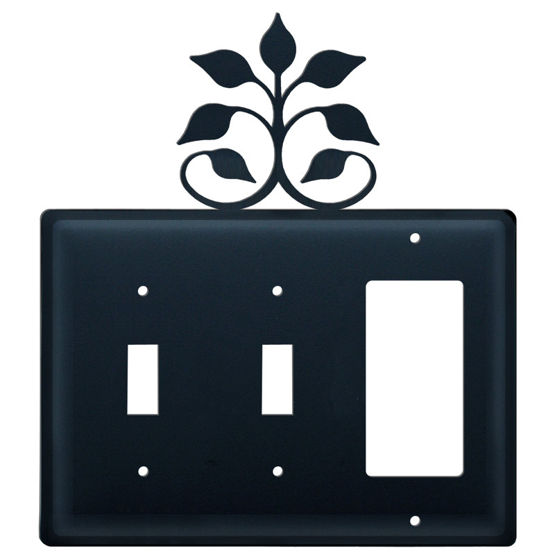 Leaf Fan 3-Gang Toggle Light Switch / Rocker Combination Wall Plate