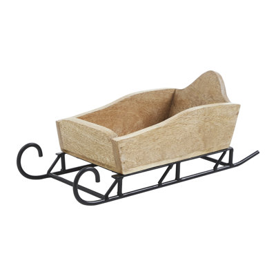 Snow Ride Natural Wooden Sleigh 6x14.75x5.75