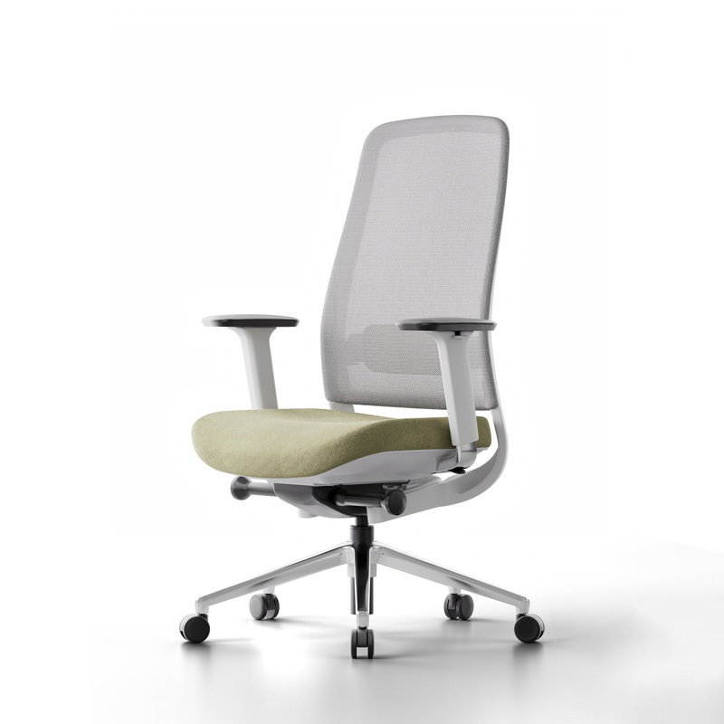 Chaise de travail Elevate, Without Headrest, Moss Green, White
