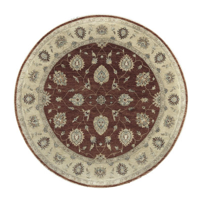 Tapis brun et beige de haute qualité noué à la main