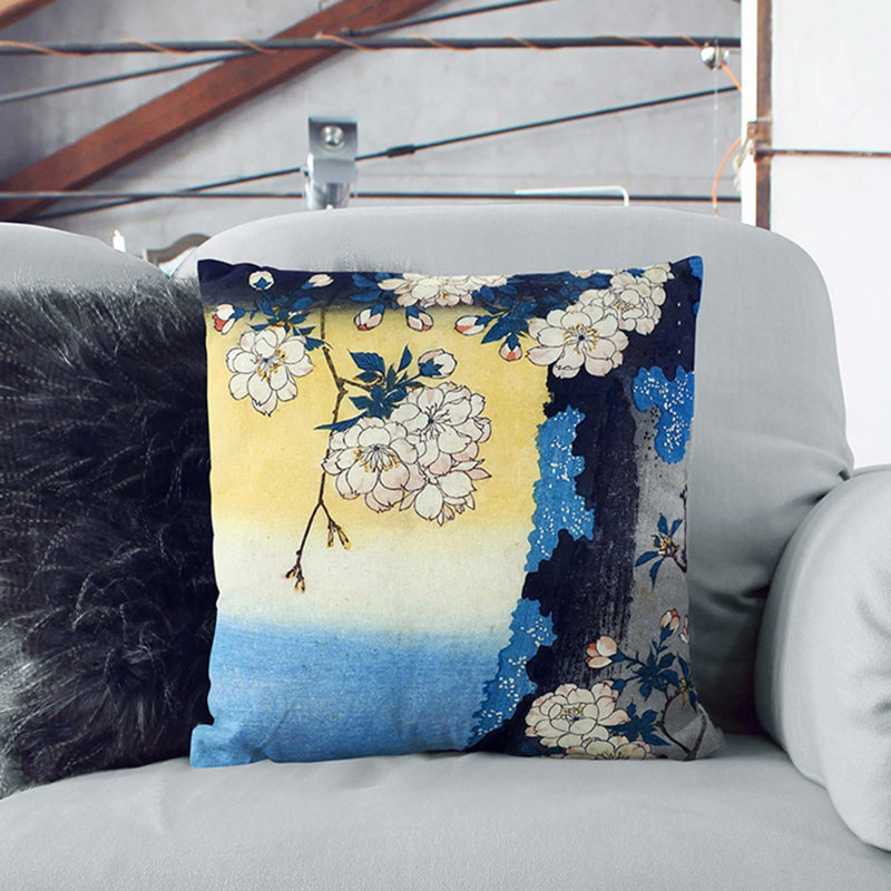 Floral Square Throw Cushion, 40cm H x 40cm W x 15cm D