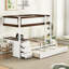 Lit superposé Twintwin avec rangement de bureau en blanc élégant + blanc noyer + lit gigogne et bureau en noyer. Space Space Solution. Convient aux maisons modernes