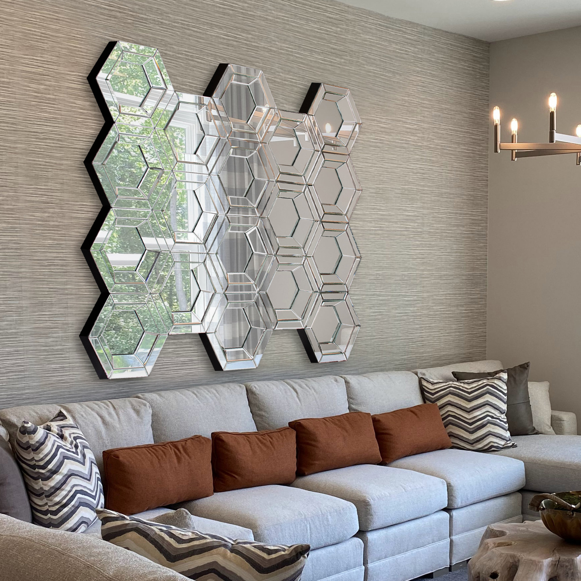 Rosdorf Park Lewisville Asymmetrical Glass Wall Mirror Wayfair