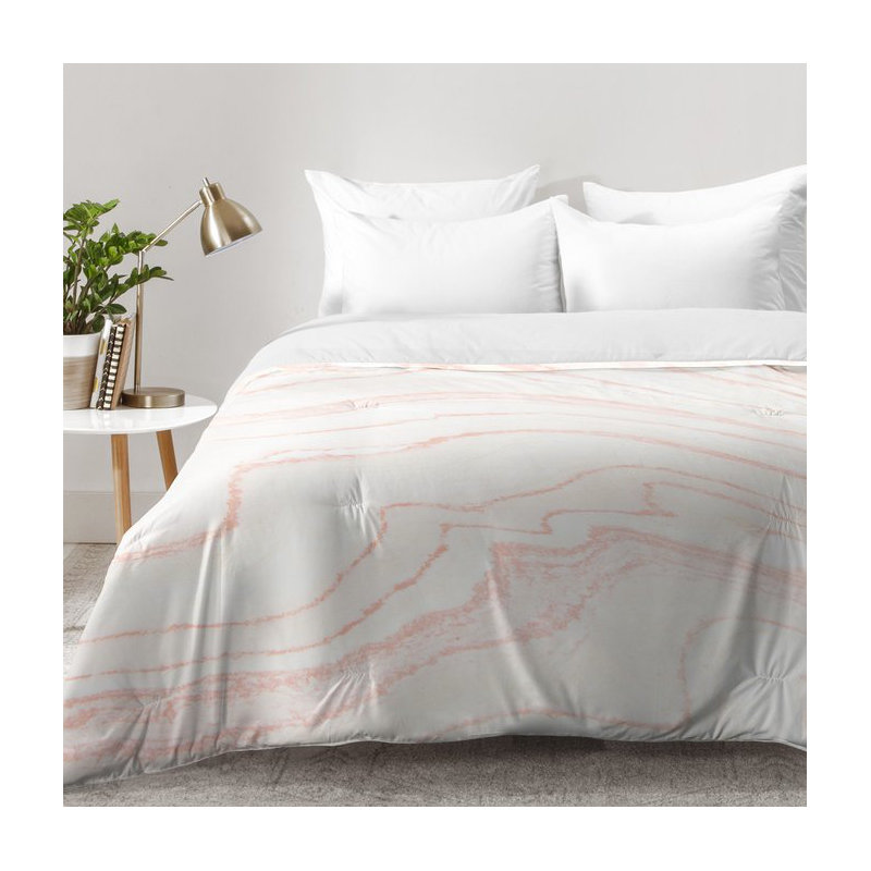 Ensemble d'édredon Blush Marble, Édredon simple TG + 1 taie décorative