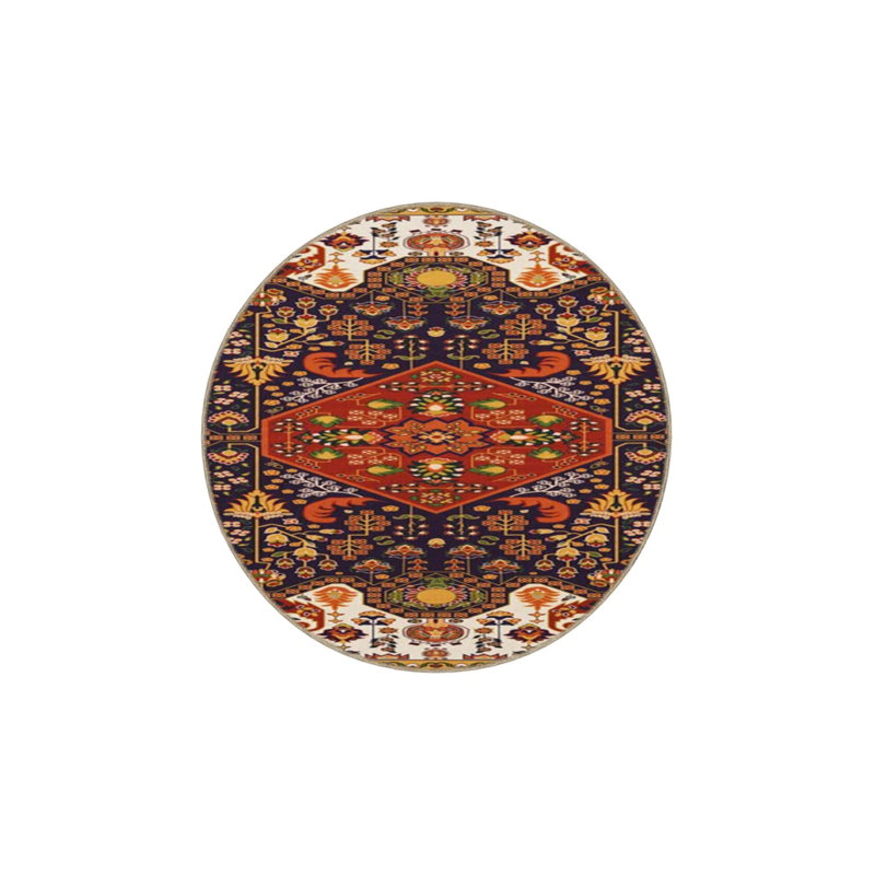Colorful Themed Patterned Decorative And Woven Based Washable Carpet, Runner 2'6" x 6'7"