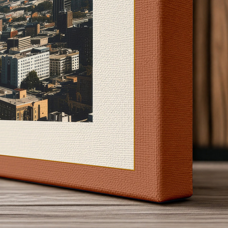 Urban Sprawl Modern - Wrapped Canvas, 24x16 - 61.0 x 40.6 cm, Terracotta Border