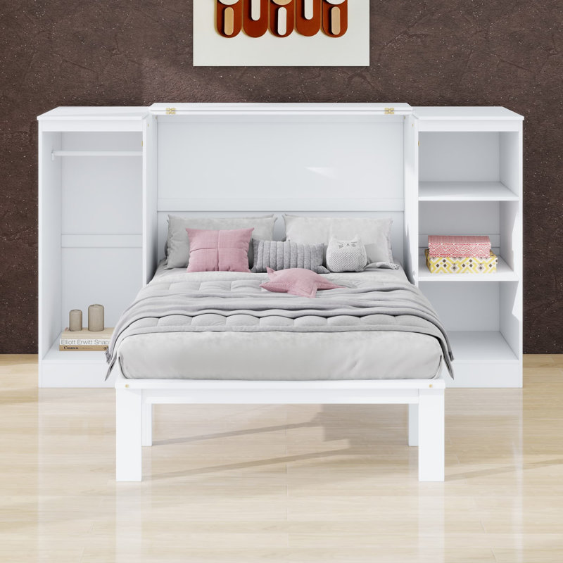 Lit escamotable avec tablettes et garde-robe Murphy