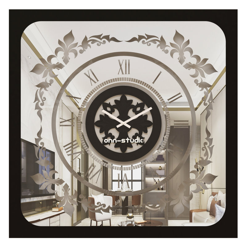 Allizzon Wood Wall Clock, 80cm H x 80cm W, Black