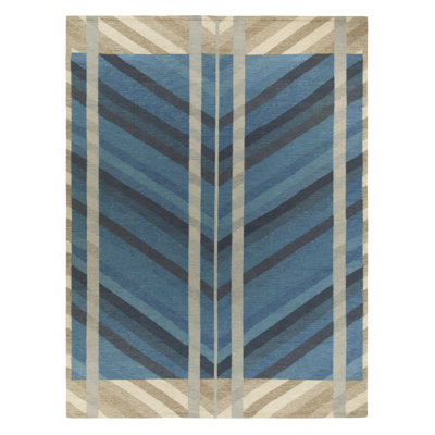 Scandinavian Wool Chevron Area Rug
