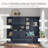 Multifunctional Left-Right Combination Hall Cabinet (Can Be Used Separately) With Storage And 4 Hooks, Storage Cabinet/ Hall Tree 2 In 1 For Living Room, Kitchen And Hallway, Antique Blue-46622112
