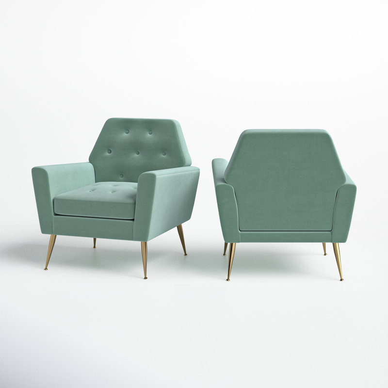 Fauteuil Thaddeus, Velours sauge
