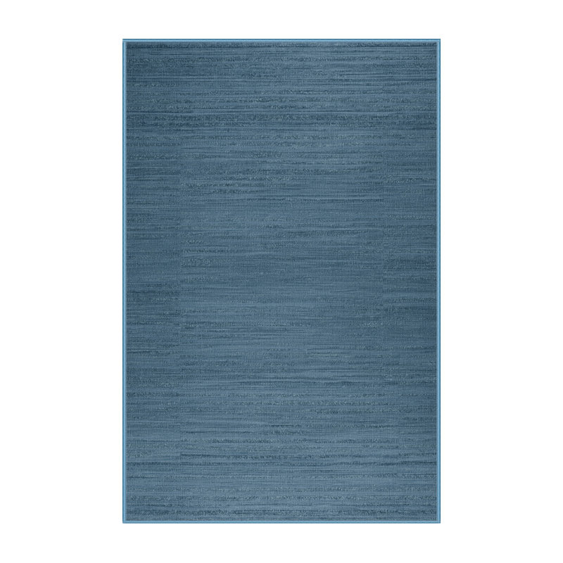 Tapis bleu uni lavable à la machine, Rectangulaire 2 pi x 3 pi
