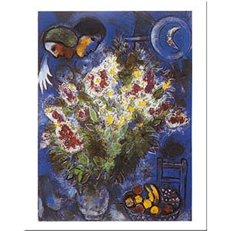 " Nature Morte Aux Fleurs " by Marc Chagall, 12" H x 9.5" W x 0.1" D