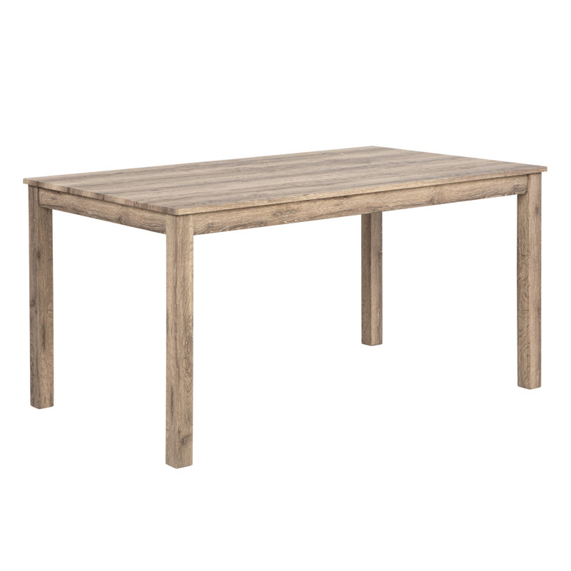 Briaca Wood Dining Set, Beige, 6 Pieces: Table, Bench, 4 Chairs, 30" H x 58.5" W x 34.5" D