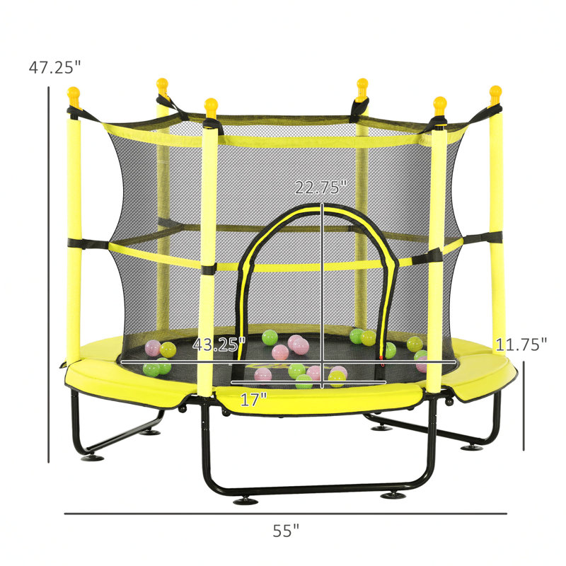 Creationstry Round Backyard Trampoline, Yellow, Yellow