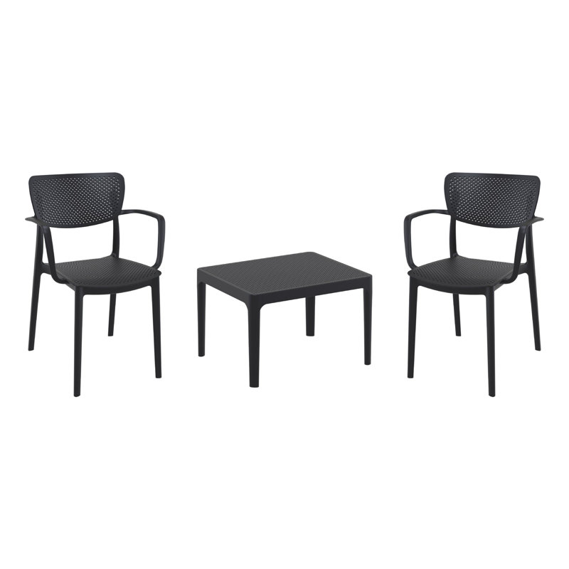 Ensemble de sièges pour 2 personnes Farrah, Noir