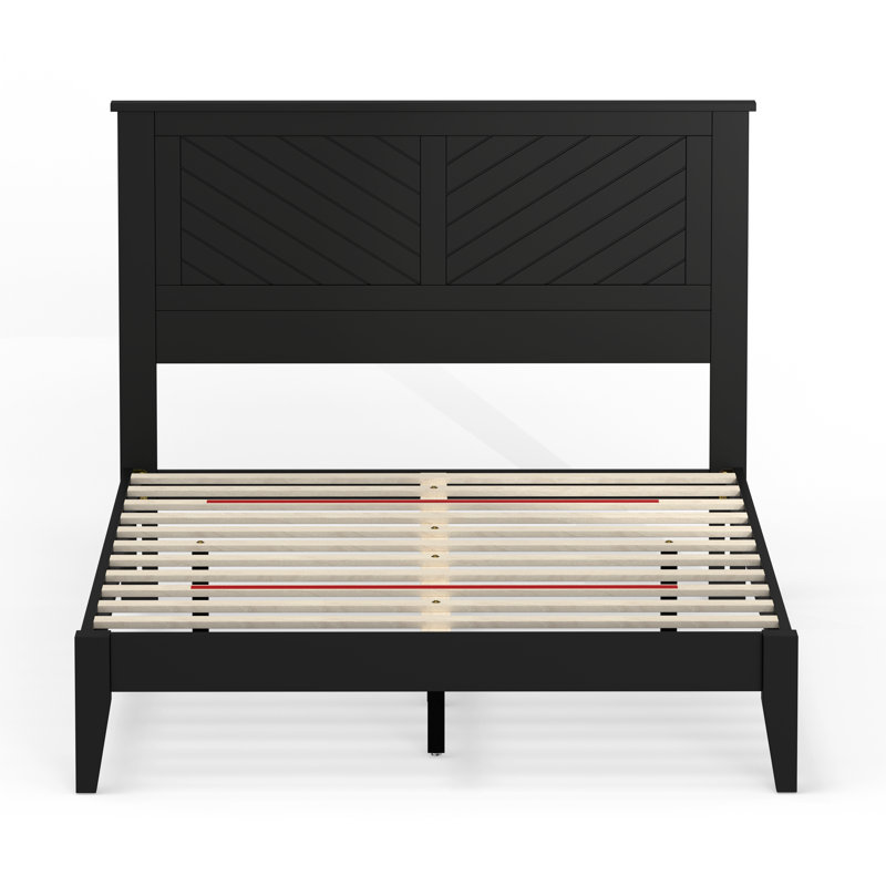 Palmdale Solid Wood Platform Bed, Full, Black