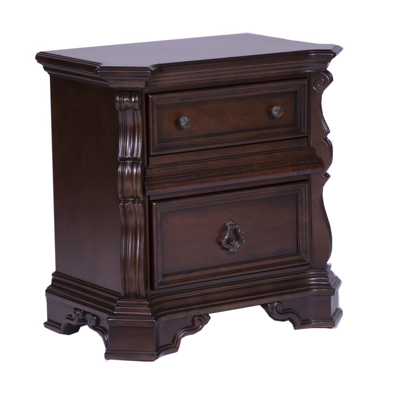 Ashyla 3 Drawer Nightstand w/ Felt Lined Top Drawer