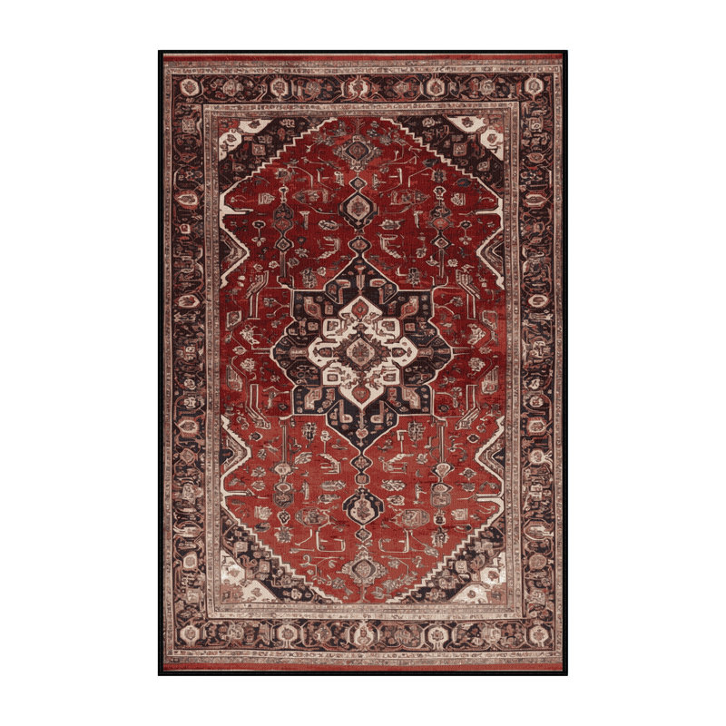 Machine Washable Persian Brown Area Rug, Rectangle 2' x 3'
