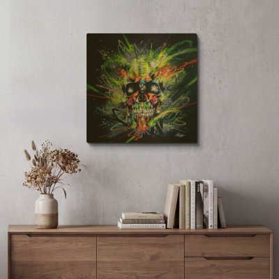 'Neon' By Taka Sudo Gold Metal Wall Art, 24" x 24"