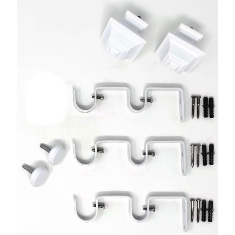 Tringle à rideaux double pour fenêtre Courter, H 1 po x l 48 po x P 1 po, Blanc