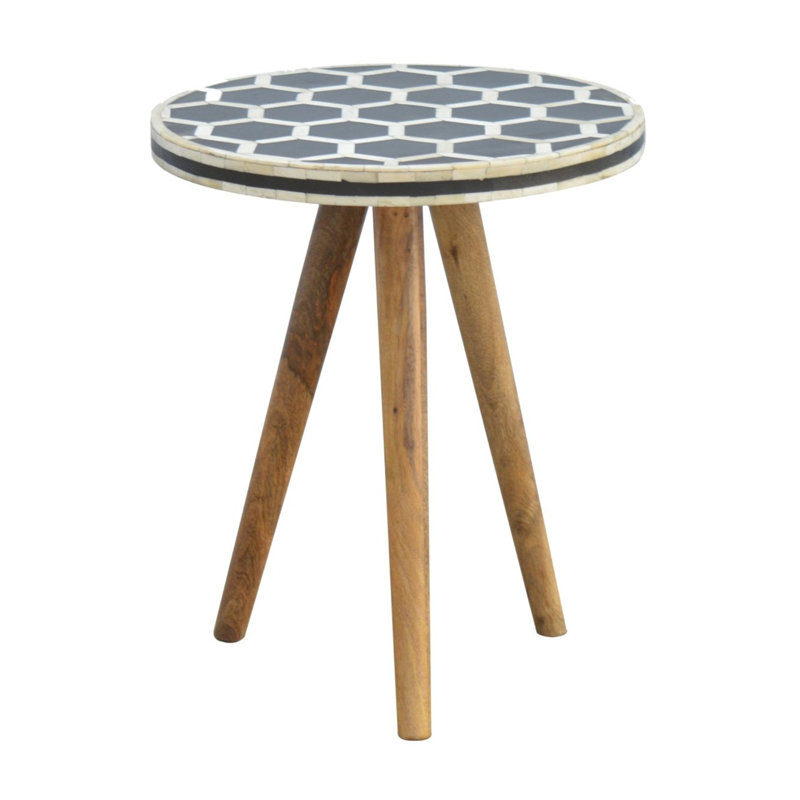 Bone Inlay Tripod Stool