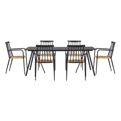Liska 6 - Person Patio Dining Set with Rectangular Table