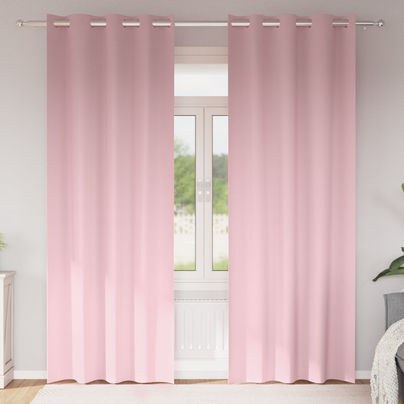 Tacorian Curtain Pair, Baby pink, 140cm Width x 260cm Drop
