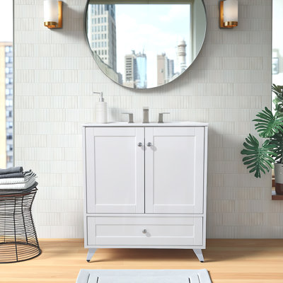 Ensemble de meuble-lavabo simple 30 po blanc moderne