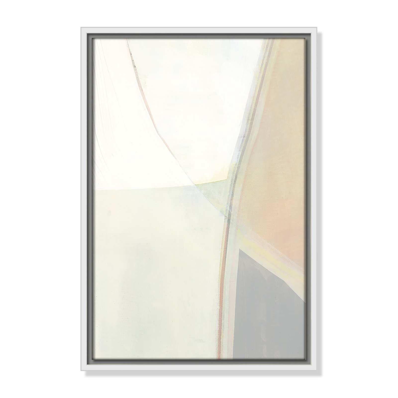 Alexandria "In Neutral II" Painting by Cartissi, White Framed Canvas, 19.5" H x 13.5" W x 2" D