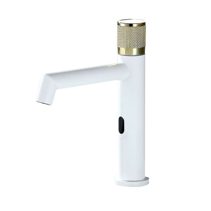 Robinet de lavabo blanc sans contact Smart Wave moderne, hygiénique et pratique