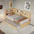 Wood Daybed With Storage Shelves, Charging Station And Trundle-1621487872