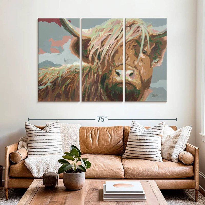 Brampt Serious Highland Cow, 42" H x 65" W