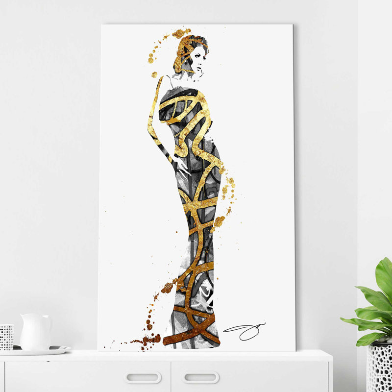 Golden Girl 1 (Vertical) par By Jodi - impression, Toile tendue, H 40 po x l 24 po x P 1,5 po