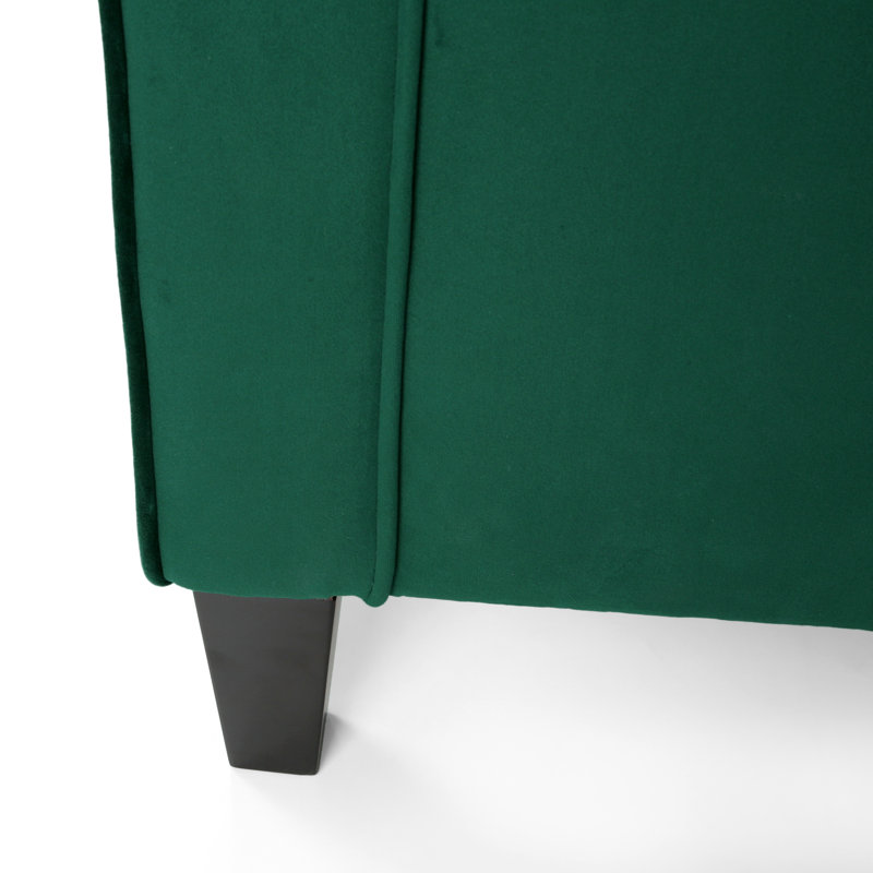 Fauteuil club en velours vert, Green