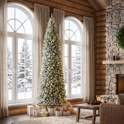 Johvan Frosted Pre-Lit Fir Christmas Tree