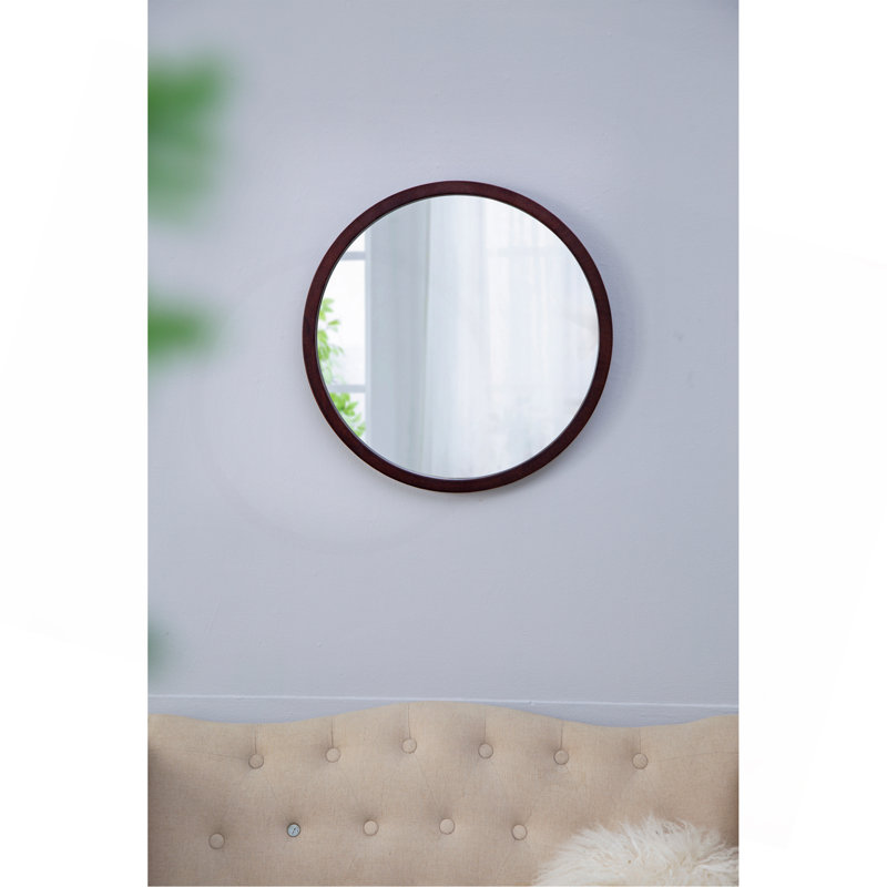Charmant miroir mural à cadre en bois pour une décoration polyvalente, Brun