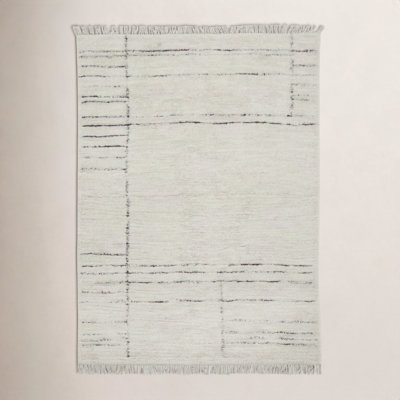 Hand-Woven Striped Wool Rug