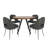Aurthur 45" Round Dining Table And Upholstered Dining Chairs Set - Dark Gray Pu-118608213