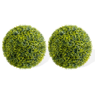 16.5 in Artificial Plant Topiary Ball Set of 2 Lifelike Boxwood Balls Indoor Outdoor Decorative Greenery for Home Office Garden Wedding Porch Decor with Chains