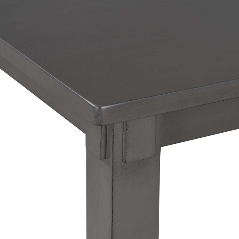 6-Piece Kitchen Dining Table Set Wooden Rectangular Dining Table, 4 Fabric Chairs And Bench Family Furniture, Dark Gray