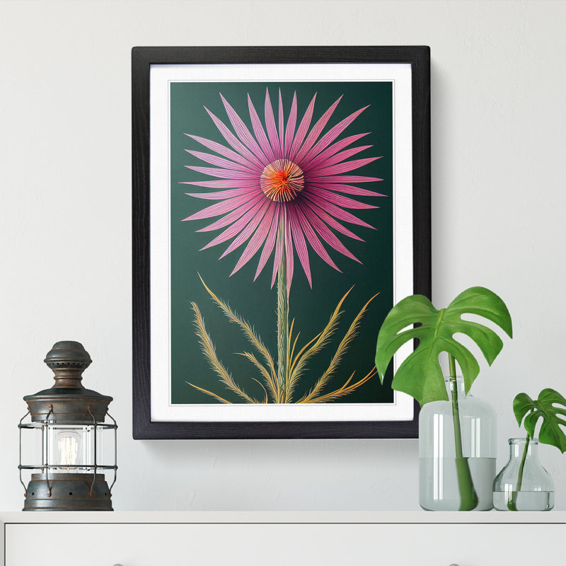 CAN-V0523-2504X Thistle Polygon - Wrapped Canvas Print, Black Framed, 34cm H x 25cm W x 2cm D