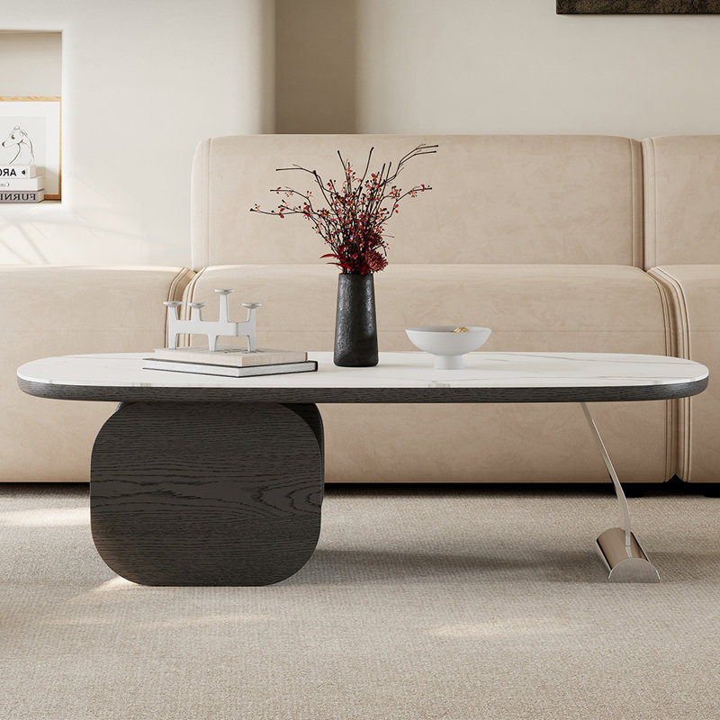 Italian minimalist sintered stone coffee table
