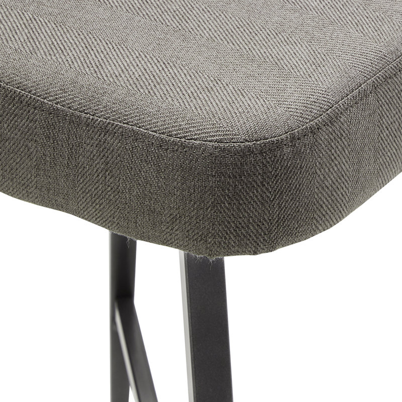 Etna Swivel Upholstered Counter Stool with Metal Frame, Counter Stool (26” Seat Height), Grey Herringbone Twill