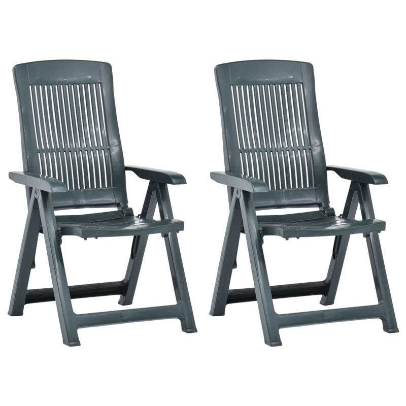 Outdoor Recliner Chairs Reclining Chair with Armrest Plastic, Green