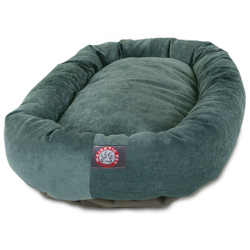 Lit ovale pour animal de compagnie, Grand ( l 29 po x P 40 po x H 9 po), Bleu