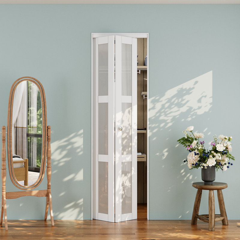 Frosted Glass Finished Surface Bi-Fold Door, 24" x 80"