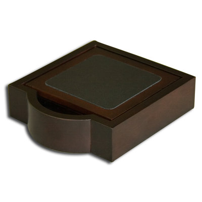 Leather 1 Piece Coaster Set With Holder