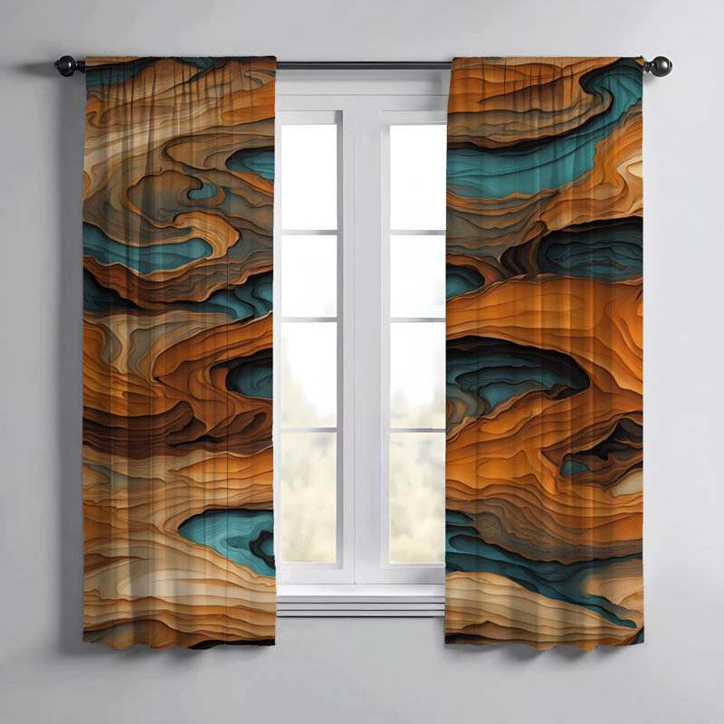 Paire de rideaux semi-transparents Effrosyni, L 40 po x L 82 po